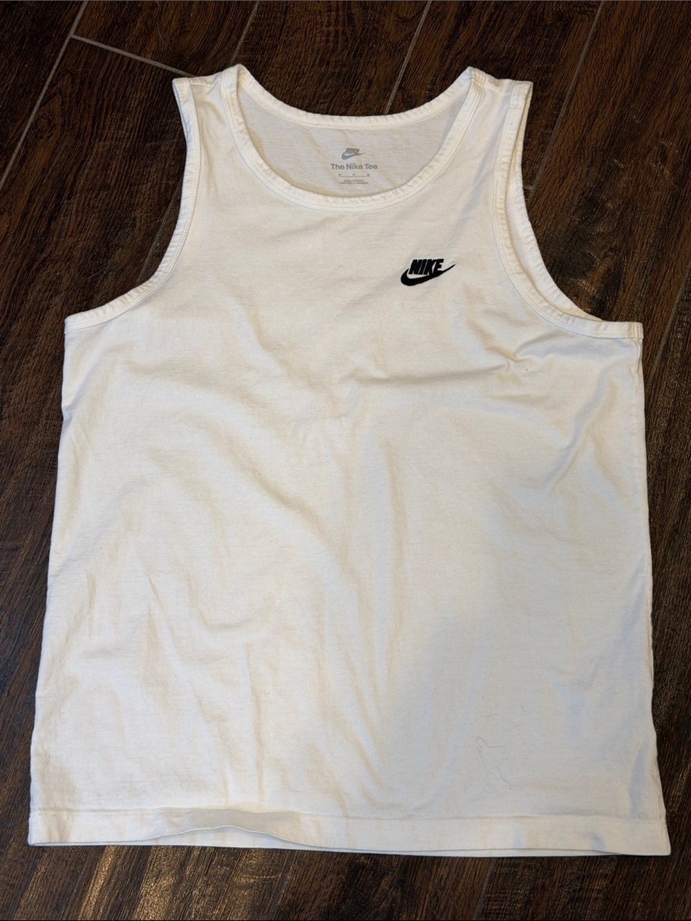 Nike White Tank with Black Swoosh Logo